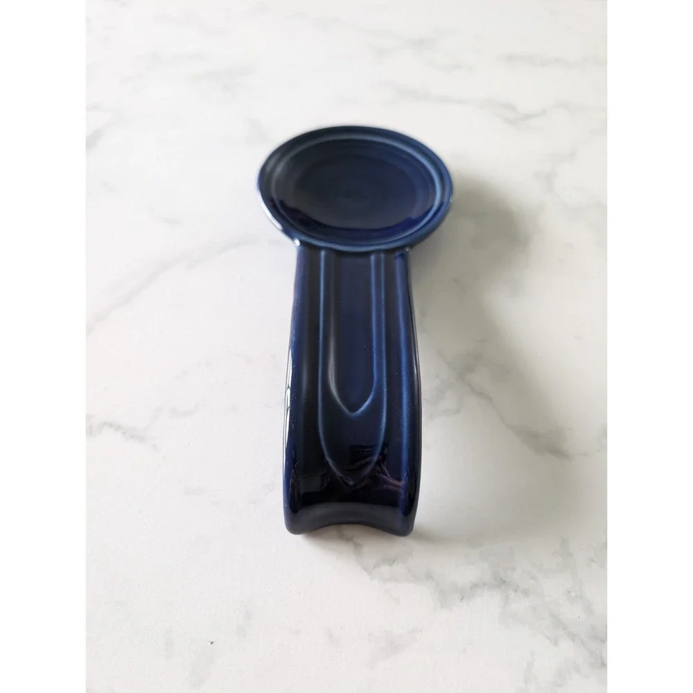 Fiesta HLC Homer Laughlin Cobalt Blue Ceramic Spoon Rest Utensil Holder‎ USA